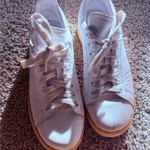 adidas Originals White Leather Sneakers with Gum Outsole